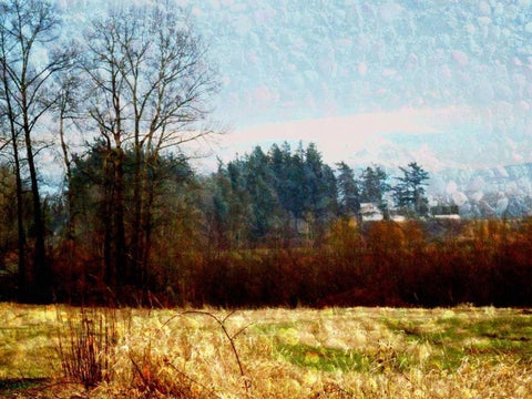 Land I White Modern Wood Framed Art Print with Double Matting by Harrington, Danielle