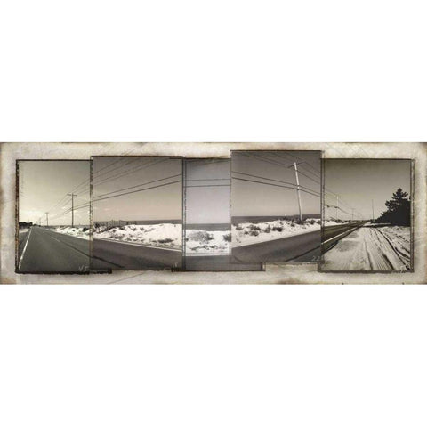 The Old Coast Road White Modern Wood Framed Art Print by Bay, Noah