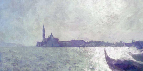 Venice Light II Black Ornate Wood Framed Art Print with Double Matting by Bay, Noah