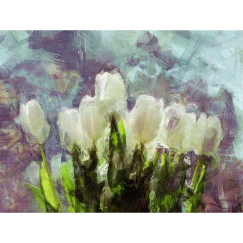 Sunlit Tulips II Gold Ornate Wood Framed Art Print with Double Matting by Bay, Noah