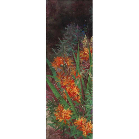 Wild Lily Garden I Black Modern Wood Framed Art Print by Bo, Li