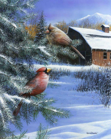 A Winter Day White Modern Wood Framed Art Print with Double Matting by Daniel, Kevin