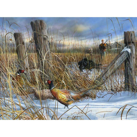 Corner Post Black Modern Wood Framed Art Print with Double Matting by Daniel, Kevin