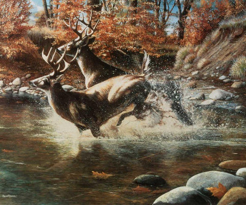 On the Run Black Ornate Wood Framed Art Print with Double Matting by Daniel, Kevin