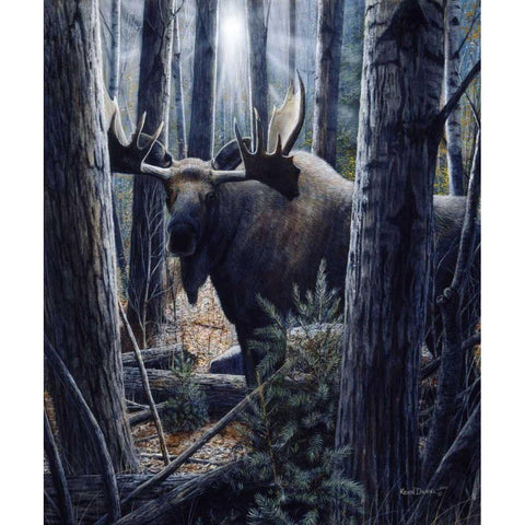 King of the Northwoods Gold Ornate Wood Framed Art Print with Double Matting by Daniel, Kevin