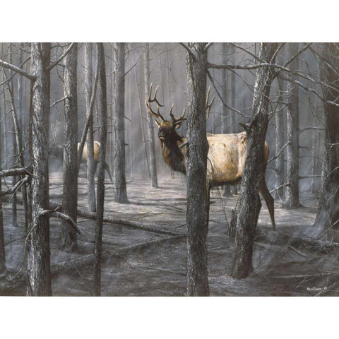 Consequence of Fire Black Modern Wood Framed Art Print with Double Matting by Daniel, Kevin