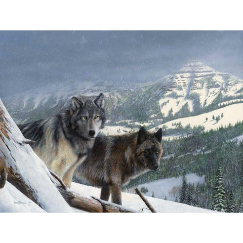 Vantage Point III Black Modern Wood Framed Art Print with Double Matting by Daniel, Kevin