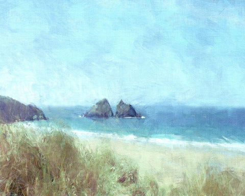 Cornish View White Modern Wood Framed Art Print with Double Matting by Bay, Noah