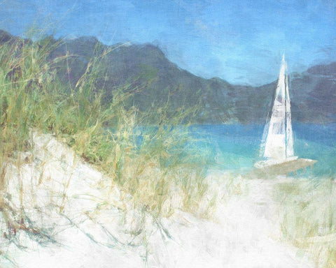 Yacht Waiting Black Ornate Wood Framed Art Print with Double Matting by Bay, Noah