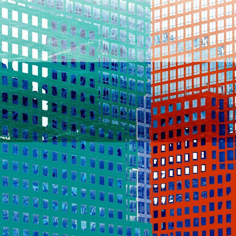 Bright City II White Modern Wood Framed Art Print with Double Matting by Robinson, Emily