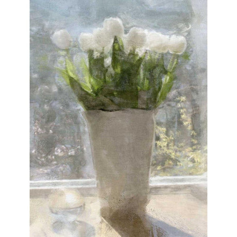 Tulips in the Sun White Modern Wood Framed Art Print by Bay, Noah