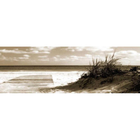 Boardwalk Shadows Black Modern Wood Framed Art Print by Bay, Noah