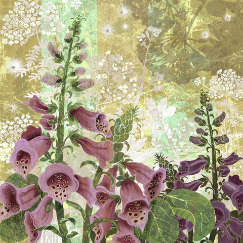 Foxglove Meadow I Black Modern Wood Framed Art Print by Collier-Morales, R.