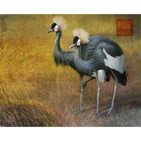 Walking Crown White Modern Wood Framed Art Print by Vest, Chris