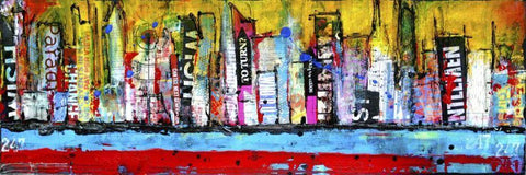 Skyline White Modern Wood Framed Art Print with Double Matting by Ashley, Erin