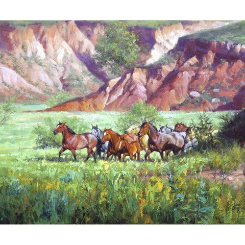 On the Canyon Floor Gold Ornate Wood Framed Art Print with Double Matting by Sorenson, Jack