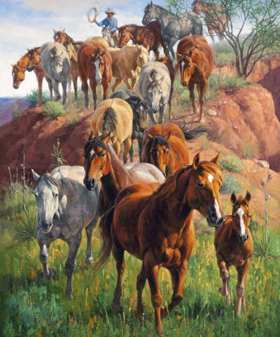 Ladies First Black Ornate Wood Framed Art Print with Double Matting by Sorenson, Jack