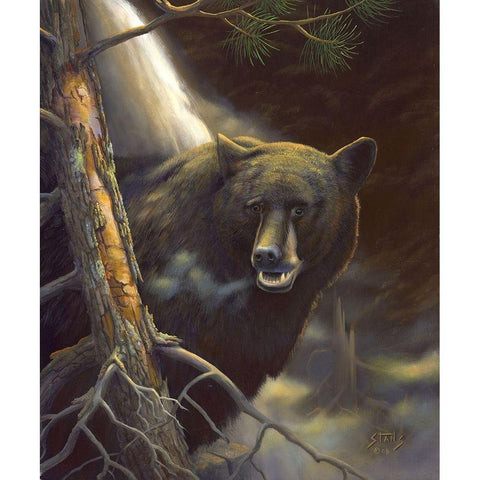 Bear Portrait Gold Ornate Wood Framed Art Print with Double Matting by Stans, Leo