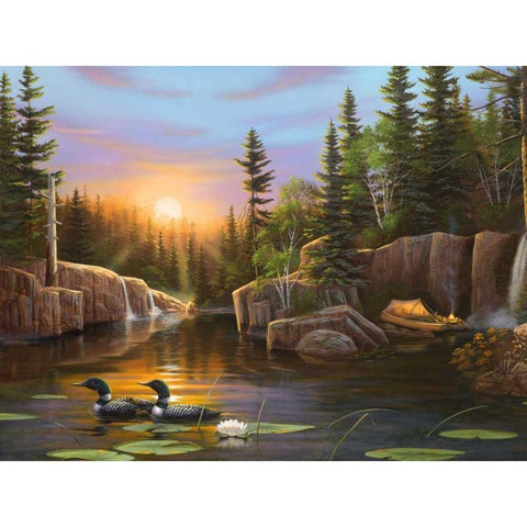 Evening Solitude Black Modern Wood Framed Art Print with Double Matting by Stans, Leo