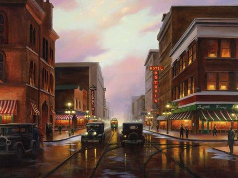 Twilight Times Black Ornate Wood Framed Art Print with Double Matting by Stans, Leo
