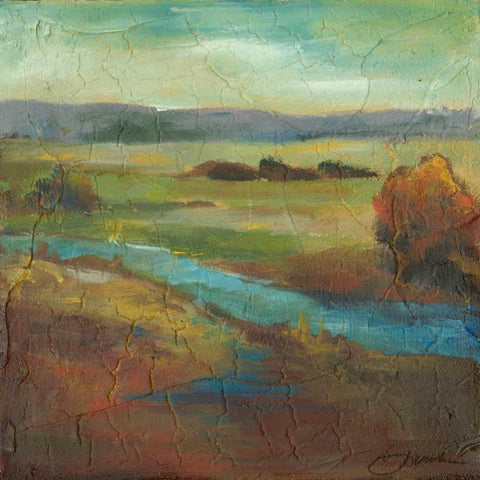 Barons Creek Vista II White Modern Wood Framed Art Print by Combs, Joyce