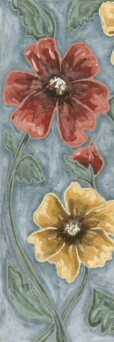 Wild Poppies I White Modern Wood Framed Art Print with Double Matting by Deans, Karen