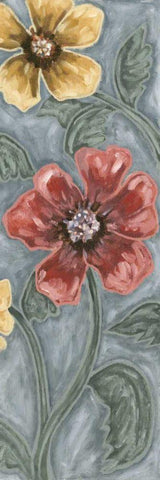 Wild Poppies II White Modern Wood Framed Art Print with Double Matting by Deans, Karen