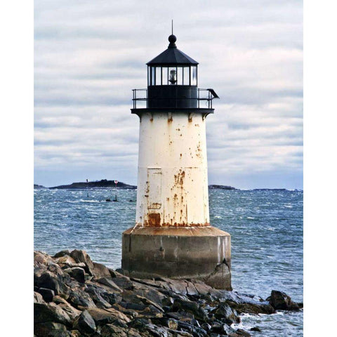 Lighthouse Views II Black Modern Wood Framed Art Print with Double Matting by Perry, Rachel