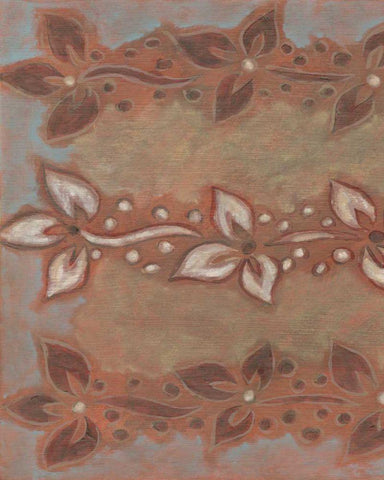 Floral Vines I Black Ornate Wood Framed Art Print with Double Matting by Deans, Karen