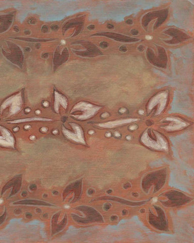 Floral Vines II White Modern Wood Framed Art Print with Double Matting by Deans, Karen