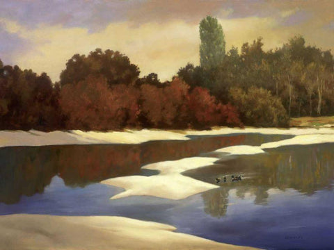 Sandbanks I Black Ornate Wood Framed Art Print with Double Matting by Reynolds, Graham