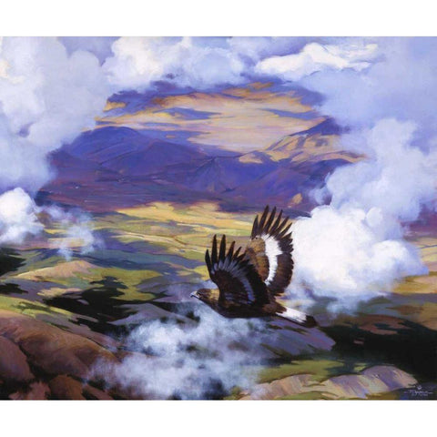 High in the Sunlit Silence Black Modern Wood Framed Art Print by Chapman, Julie T.