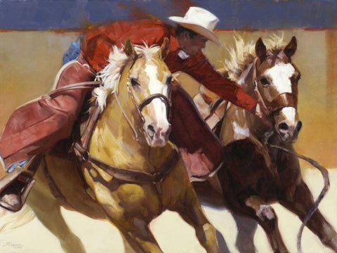 Nabbed White Modern Wood Framed Art Print with Double Matting by Chapman, Julie T.