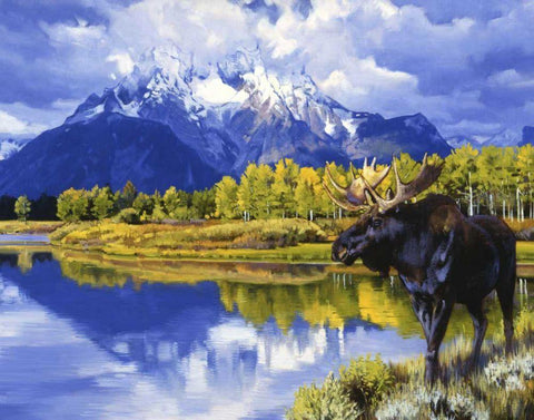 Grand Morning Black Ornate Wood Framed Art Print with Double Matting by Chapman, Julie T.