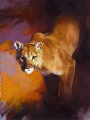 Out of the Shadows White Modern Wood Framed Art Print with Double Matting by Chapman, Julie T.