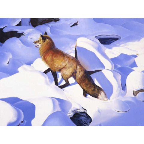 Fire and Ice White Modern Wood Framed Art Print by Chapman, Julie T.