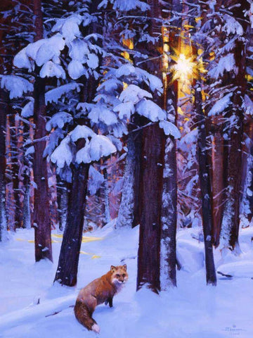 Cold Fire White Modern Wood Framed Art Print with Double Matting by Chapman, Julie T.