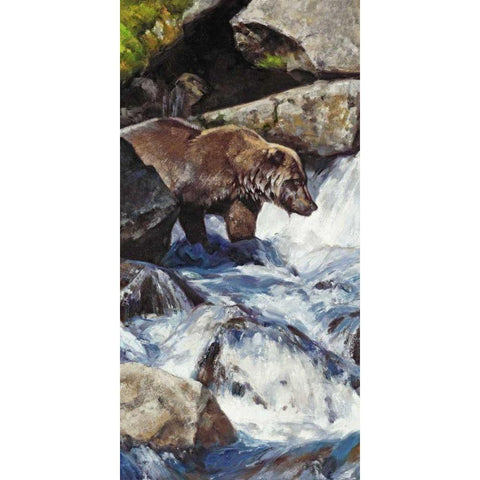 Salmon Zen Black Modern Wood Framed Art Print with Double Matting by Chapman, Julie T.