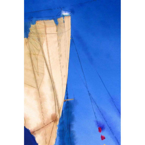 Sailing IV Black Modern Wood Framed Art Print with Double Matting by Head, Danny