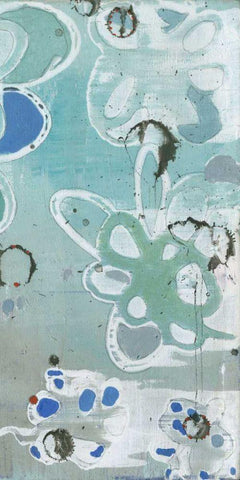 Flowers Abstracted II White Modern Wood Framed Art Print with Double Matting by Fuchs, Jodi