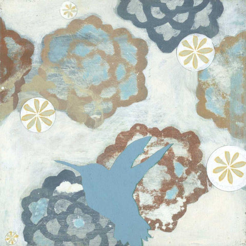 Hover II White Modern Wood Framed Art Print with Double Matting by Fuchs, Jodi