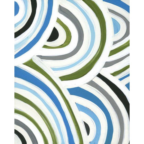 Swirly Bob I Black Modern Wood Framed Art Print with Double Matting by Fuchs, Jodi