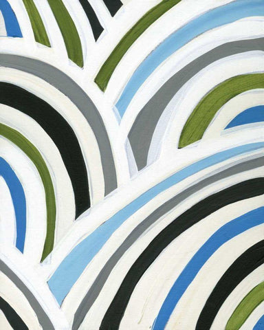 Swirly Bob II White Modern Wood Framed Art Print with Double Matting by Fuchs, Jodi