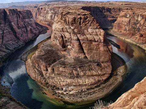 Horseshoe Bend White Modern Wood Framed Art Print with Double Matting by Chester, Colby