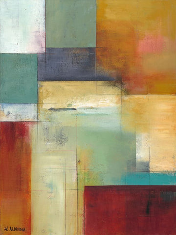 Abstract Green White Modern Wood Framed Art Print with Double Matting by Green-Aldridge, Willie