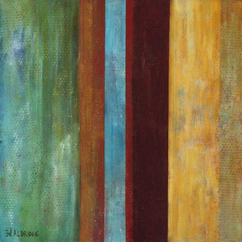 Blue Comes Thru I White Modern Wood Framed Art Print with Double Matting by Green-Aldridge, W.