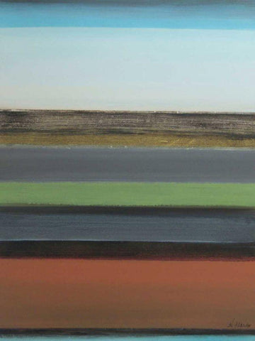 Peaceful Green I White Modern Wood Framed Art Print with Double Matting by Green-Aldridge, W.