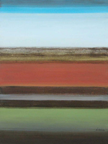 Peaceful Green II White Modern Wood Framed Art Print with Double Matting by Green-Aldridge, W.