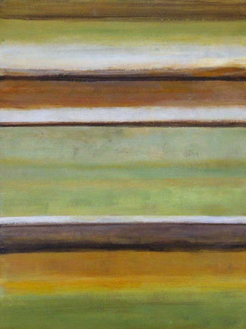 Peaceful Green III White Modern Wood Framed Art Print with Double Matting by Green-Aldridge, W.