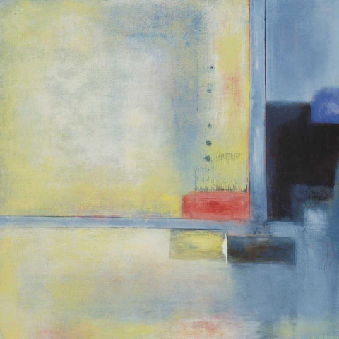 Touch of Blue I Black Modern Wood Framed Art Print with Double Matting by Green-Aldridge, W.